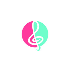 music note logo design, abstract musical illustration