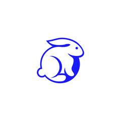 cute rabbit logo vector illustration