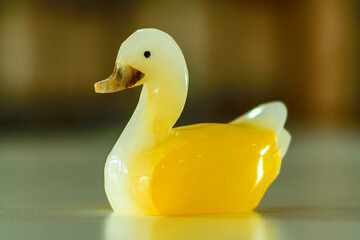 duck carved in marble stone, handmade product