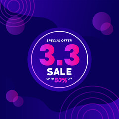 social media banner sale 3.3 sale up to 50%