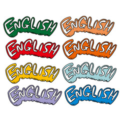 ENGLISH ロゴ セットイラスト　アルファベット