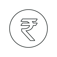 Rupee line icon. Simple outline style, rupee symbol. Bank, money cash business concept. Vector illustration isolated on white background. EPS 10.