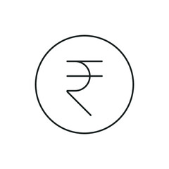Fototapeta premium Rupee line icon. Simple outline style, rupee symbol. Bank, money cash business concept. Vector illustration isolated on white background. EPS 10.