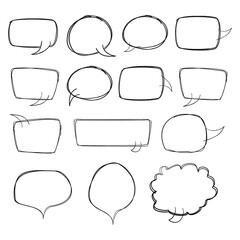 Hand drawn balloon text set.