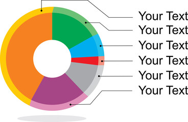 vector illustration of simple pie diagram 