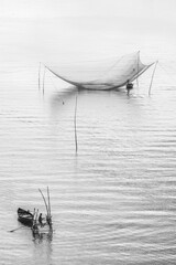 fishing net on river