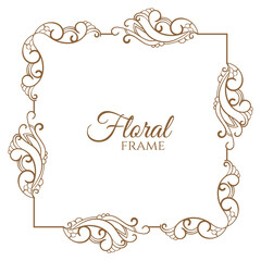 Decorative artistic floral frame design. - Vector.