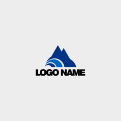 Fototapeta premium mountain river logo design