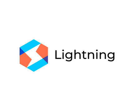 Minimalist creative lightning overlap overlay logo icon design modern style illustration. simple bolt vector symbol
