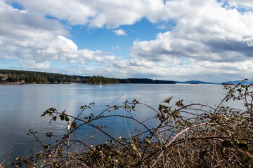 clouds over the bay in Ladysmith, British Columbia, Canada