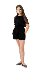 Fototapeta premium Full length shot adorable girl smiling at camera