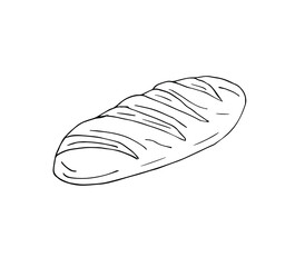 Vector hand drawn doodle sketch bread isolated on white background