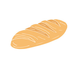 Vector hand drawn doodle sketch colored bread isolated on white background