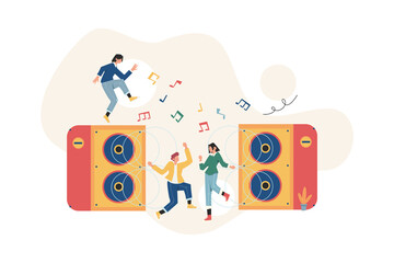 Obraz premium People party with music