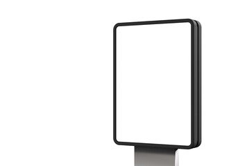 Street poster billboard mockup for advertising isolated on white background, 3d illustration.