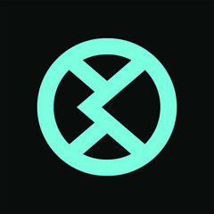 Initial letter BK logo template with sporty geometric circle line art illustration in flat design monogram symbol