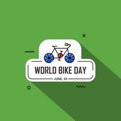 Bicycle illustration with long shadow style. Easy to edit with vector file. Can use for your creative content. Especially about world bike day.