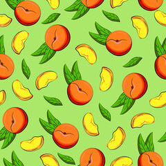 Exotic fruit seamless pattern in hand-drawn style