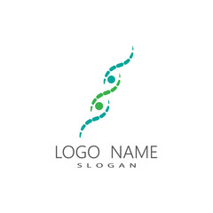 Obraz premium DNA gene Logo Template vector symbol illustration
