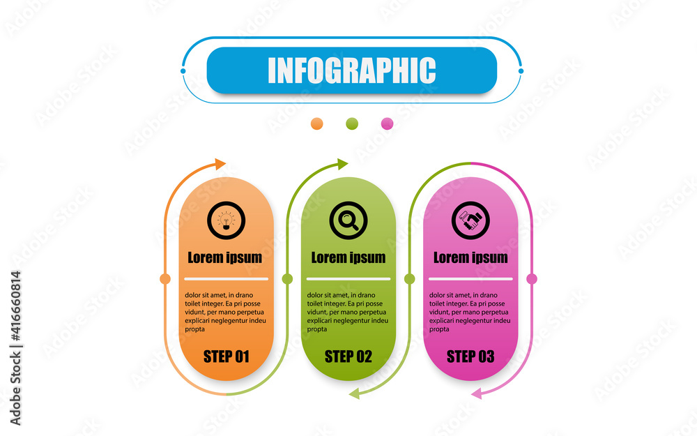 Poster vector infographic circle label banner elements and numbers. presentation business infographic templ