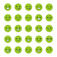 顔　丸　アイコン　緑色　01