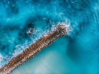 Cancun drone shot sea