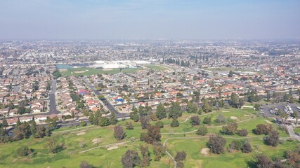 Fototapeta na wymiar Aerial View of Orange County, California 