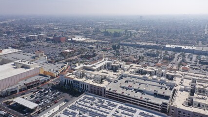 Naklejka premium Aerial View of city landscape in Orange County, California 