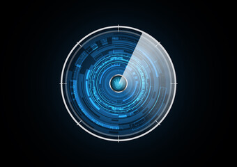 Technology abstract future hand radar security circle background