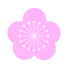 シンプルで可愛い梅の花のイラスト・アイコン