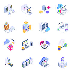 
Pack of Datacenter Isometric Icons 

