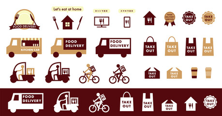 デリバリー・テイクアウト　アイコンセット