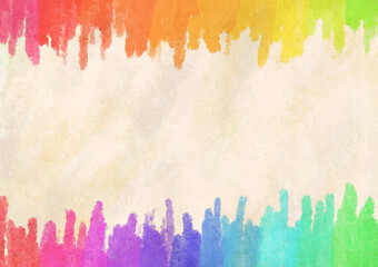 虹 レインボー カラフル 水彩 クレヨン 色鉛筆 背景素材 明るい Wall Mural Ayumi Takashima