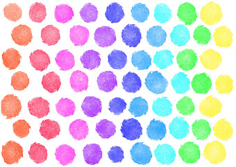 虹 レインボー カラフル 水彩 クレヨン 色鉛筆 背景素材 明るい Wall Mural Ayumi Takashima