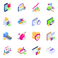 
Icons of Financial Representation in Isometric Design


