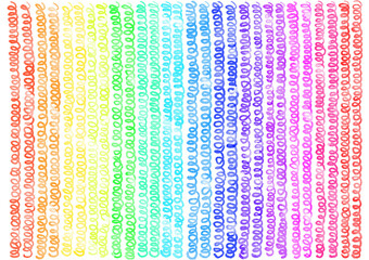 虹　レインボー　くるくる　ぐるぐる　落書き　カラフル　水彩　クレヨン　色鉛筆　背景素材　明るい