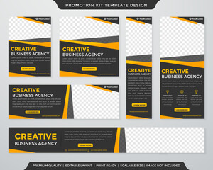 promotion kit template design with modern layout and abstract style use for product branding and presentation