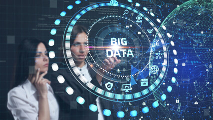 Business, Technology, Internet and network concept. Big Data Internet Information.