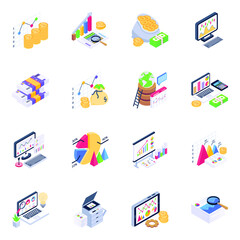 
Icons of Wealth Accumulation in Isometric Design


