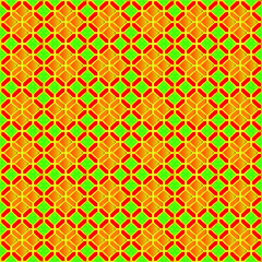 seamless pattern hexagon and square with green  red and gold color