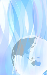 滑らかな水の流れと地球の背景(縦)