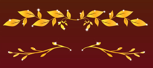 輝く金のカリグラフィーデザイン装飾