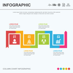 Infographic timeline four steps