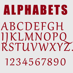 Alphabet with letters