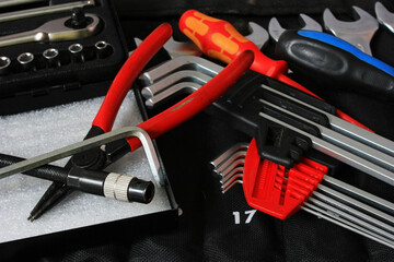 A set of locksmith tools lies on the table