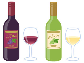 赤ワインと白ワイン