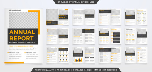 multipurpose business annual report template design with clean style and minimalist layout use for business presentation and portfolio