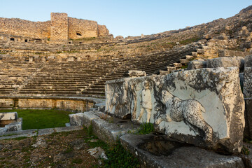 Fototapeta na wymiar The ruins of the ancient theater of Miletus in Turkey.