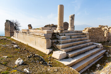Remains of ancient Lycian Tlos Kronos Temple in Turkey, Mugla Province