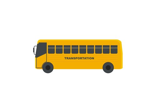 School bus isolated on white. Simple flat illustration